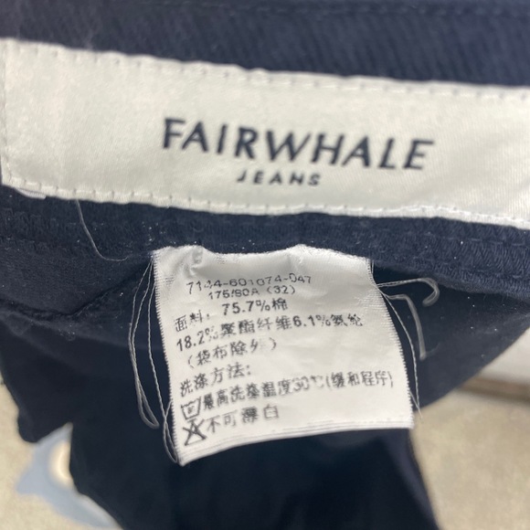 Fairwhale Jeans vintage Black Denim Straight Leg Pants Button ‎ Design 32" Waist - Picture 7 of 8